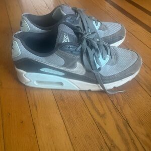 Nike Gray Light Blue and White Air Max Sneakers